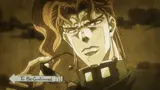 A sepia-toned JoJo's Bizarre Adventure freeze-frame with the yellow "To Be Continued" arrow