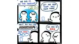 Four-panel stick-figure comic starting "WE DID IT, WE TIME TRAVELED!" and ending with a bubble reading "WE ARE IN 2016"