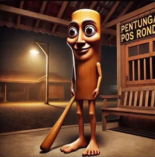 AI-generated wooden log character known as Tung Tung Tung Sahur