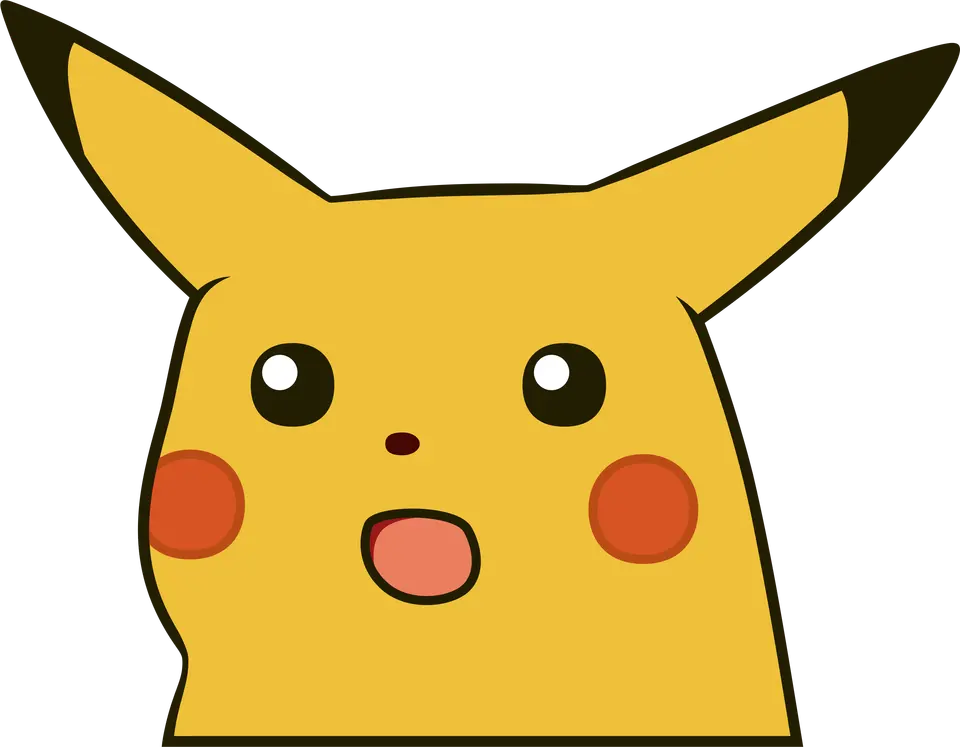 Surprised Pikachu meme example