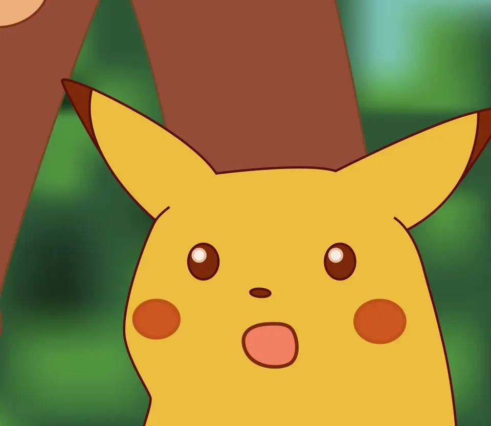 Surprised Pikachu meme example