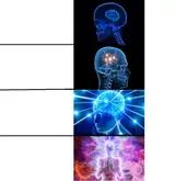 Expanding brain multi-panel template glowing brighter each step