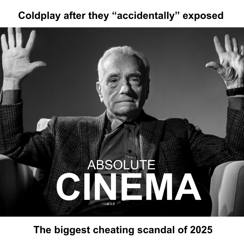 Black-and-white framing of a figure raising both hands, 'absolute cinema' style