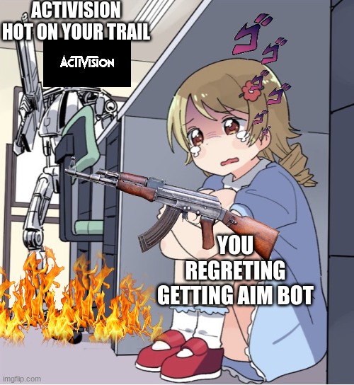 Anime Girl Hiding From a Terminator meme