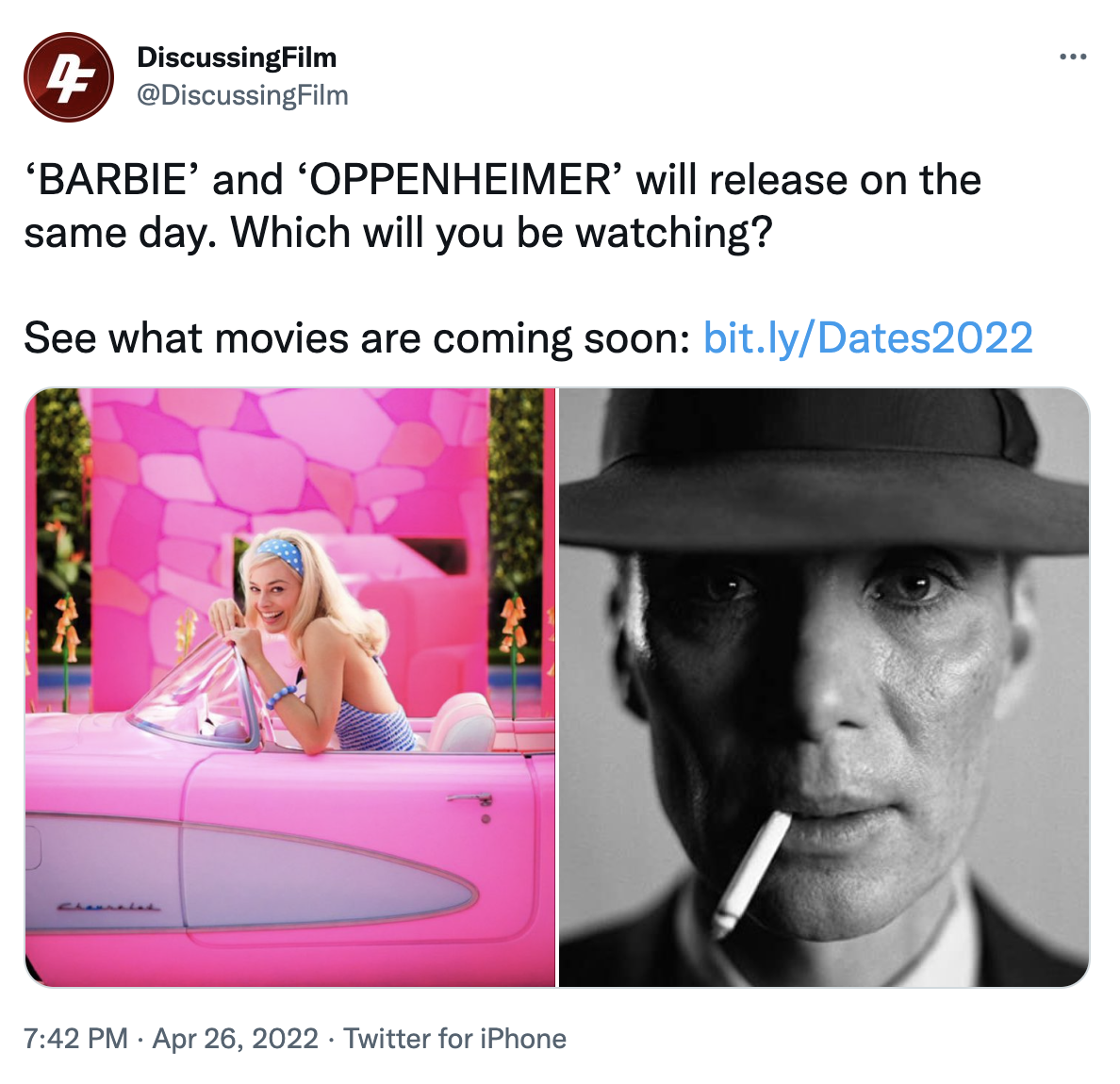 Barbie vs Oppenheimer meme example