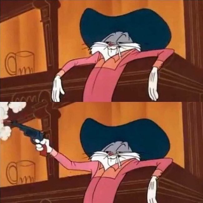 Bugs Bunny Shooting a Gun meme