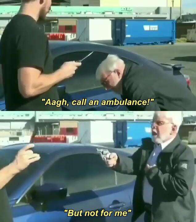 Call An Ambulance But Not For Me meme example