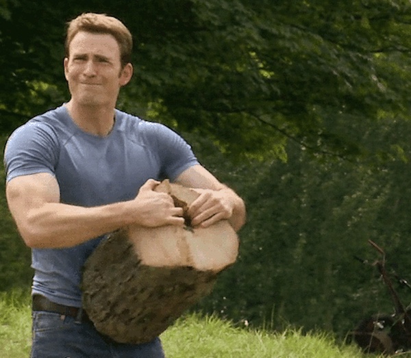 Captain America Chopping Wood meme
