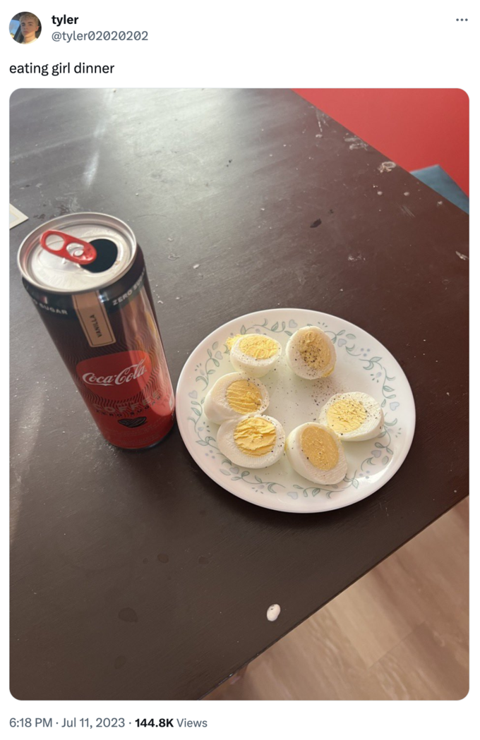 Girl Dinner meme example