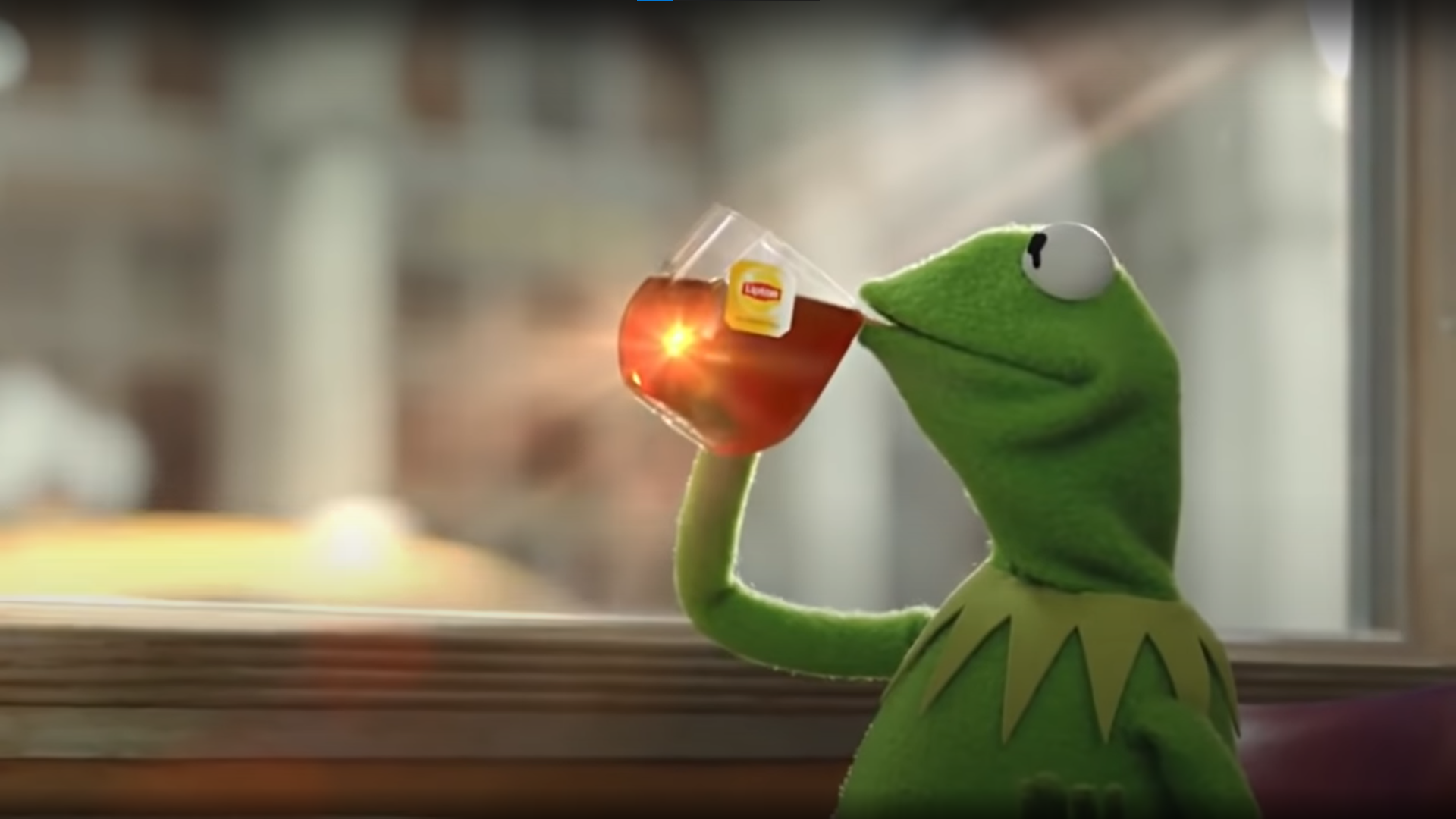 Kermit Drinking Tea meme example
