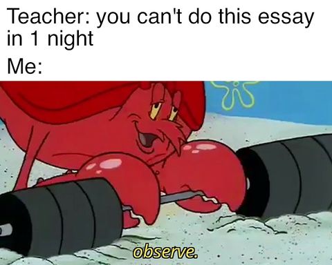 Larry the Lobster 'Observe' meme