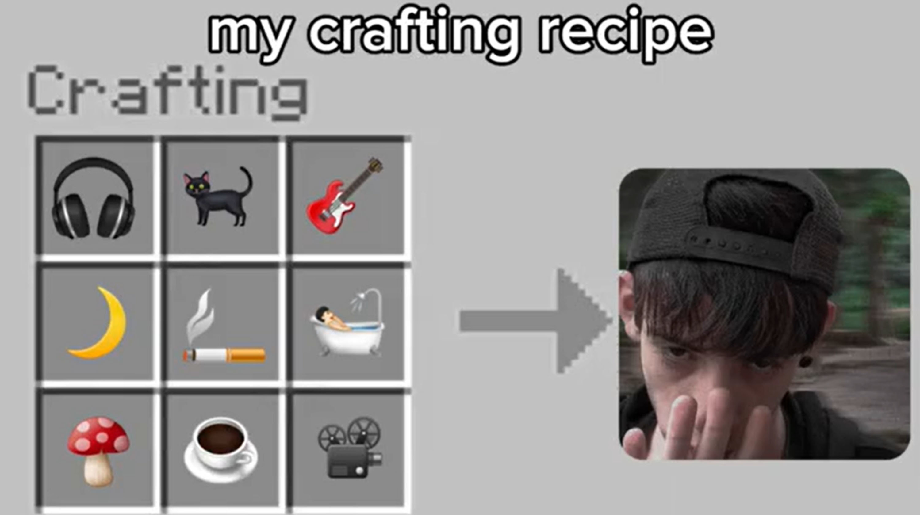 Minecraft Crafting Recipes meme example