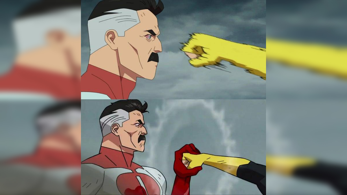 Omni-Man Blocks A Punch meme