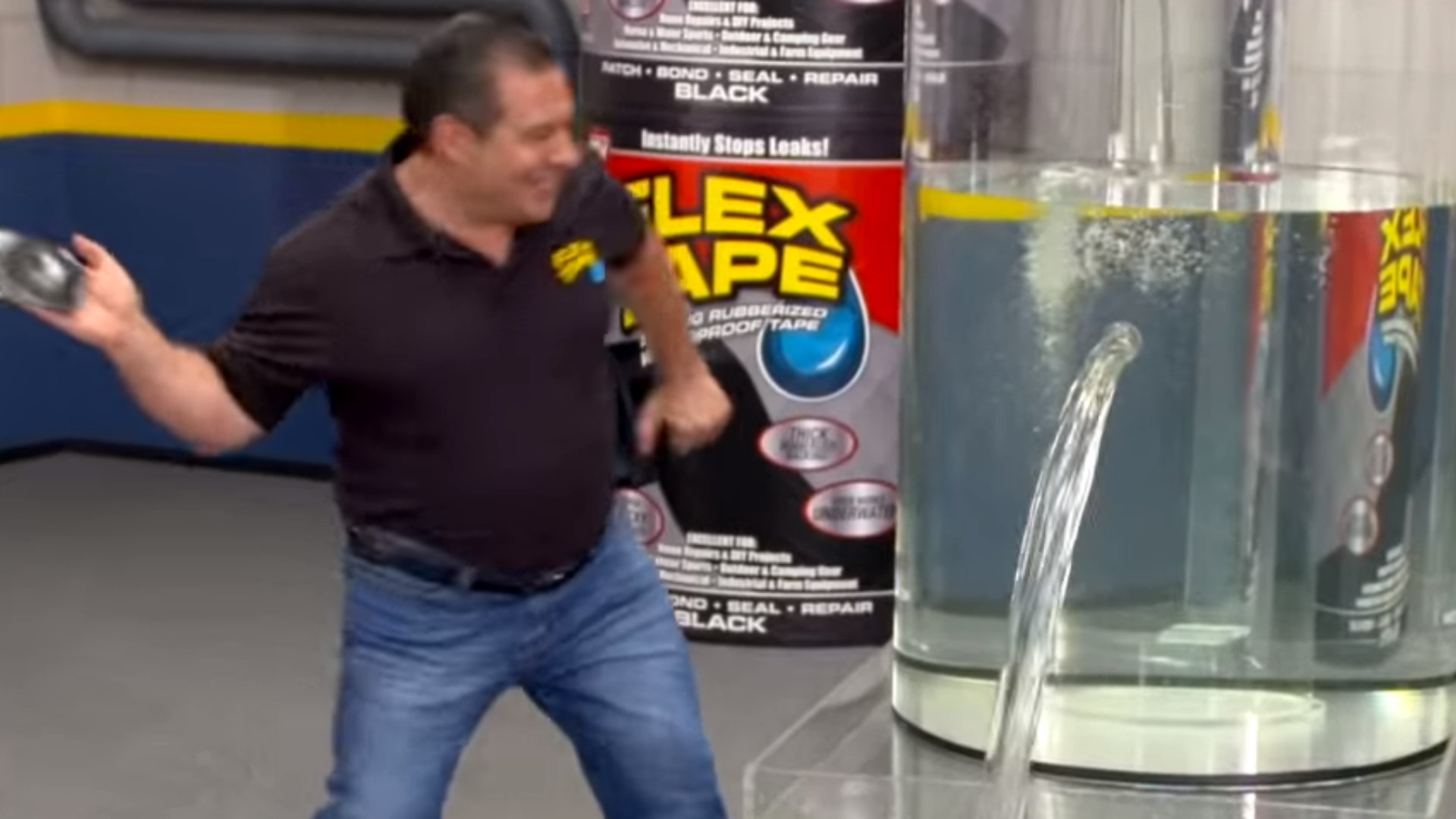 Phil Swift Slapping on Flex Tape meme example