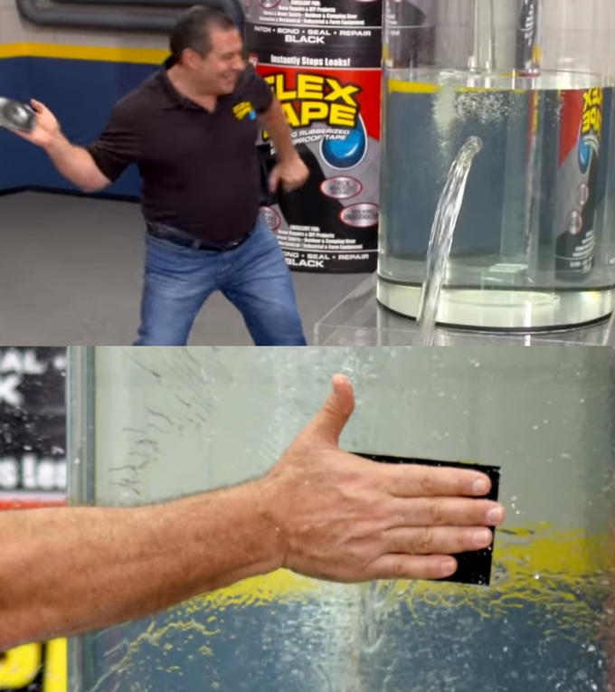 Phil Swift Slapping on Flex Tape meme example