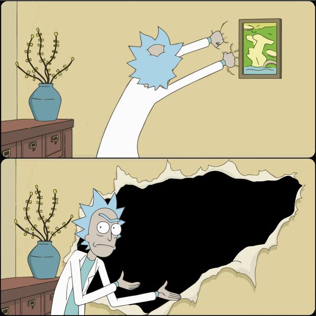 Rick Opening Wall meme