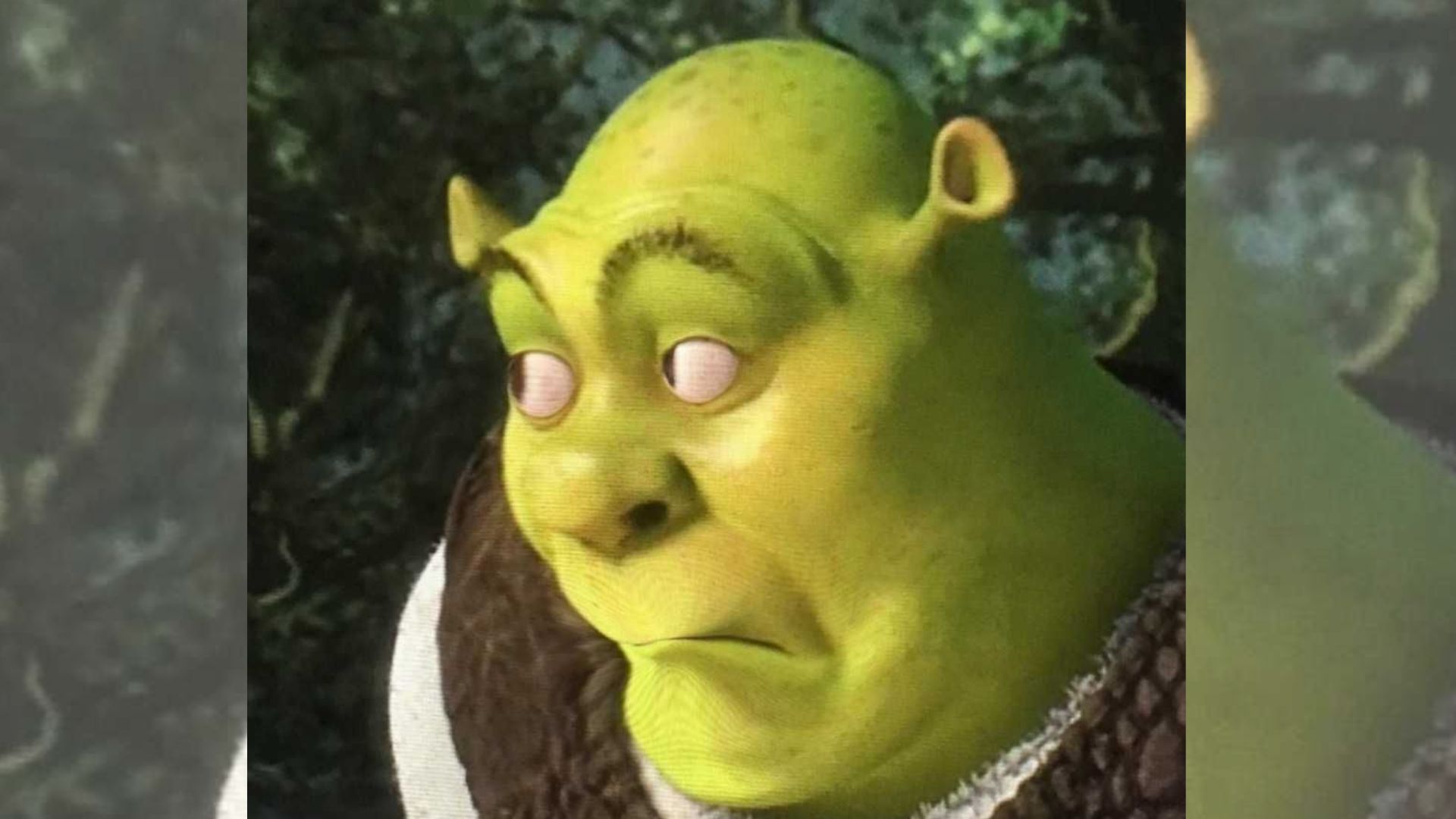 A green ogre in the style of Shrek used as a meme