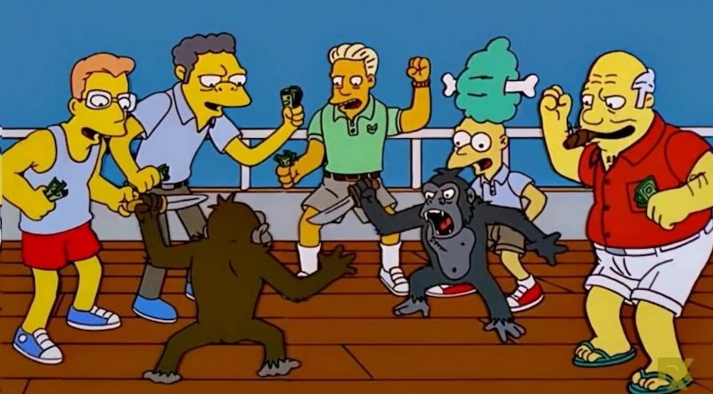 Simpsons Monkey Knife Fight meme