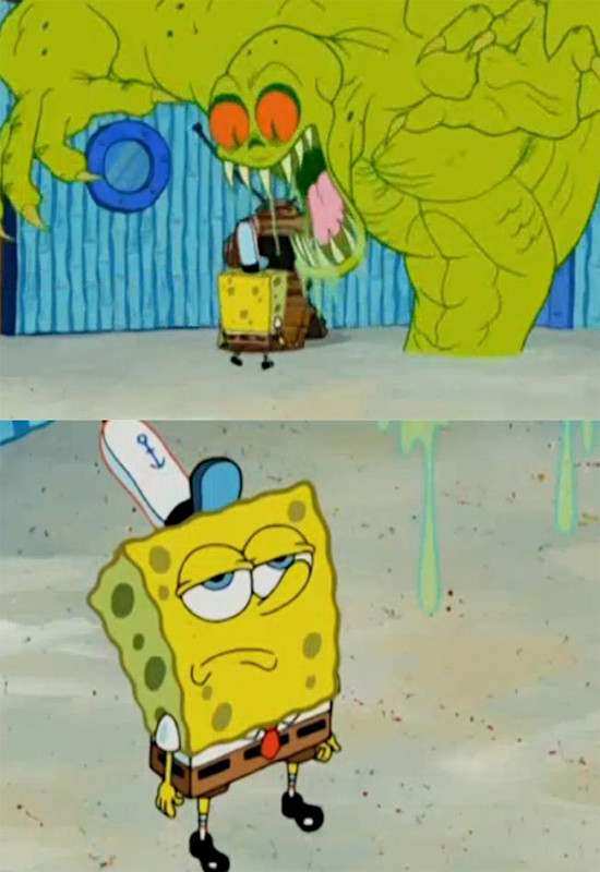 Spongebob Not Scared of The Flying Dutchman meme