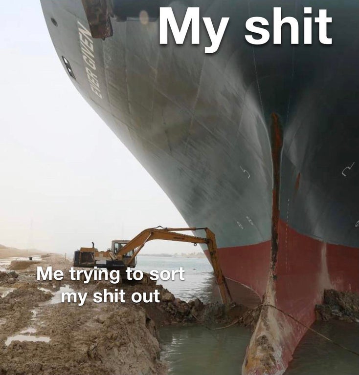 Excavator Digging Out Suez Canal Ship meme