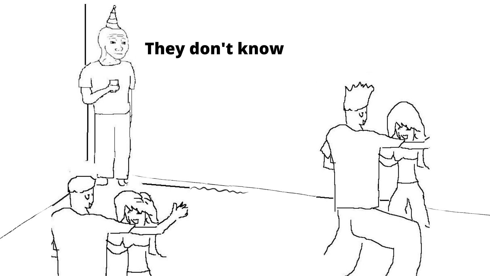 A lonely figure at a party imagining what others think