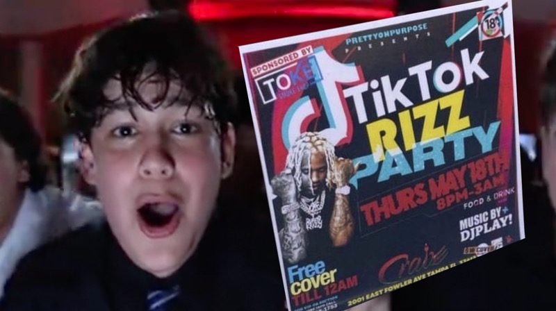 Kids chanting in a TikTok Rizz Party style group video