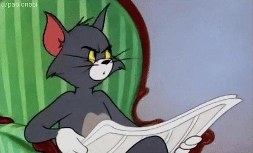 Tom Cat Reading a Newspaper meme
