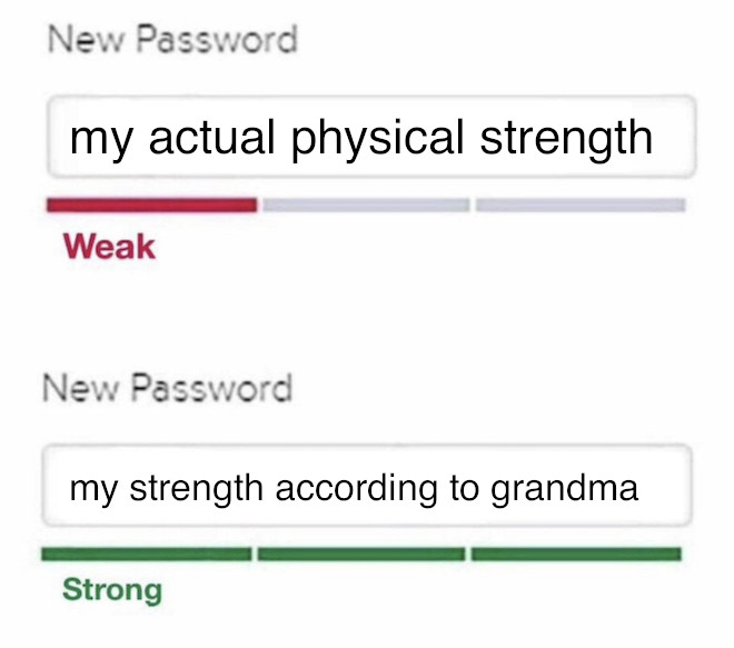 Weak vs. Strong Password meme