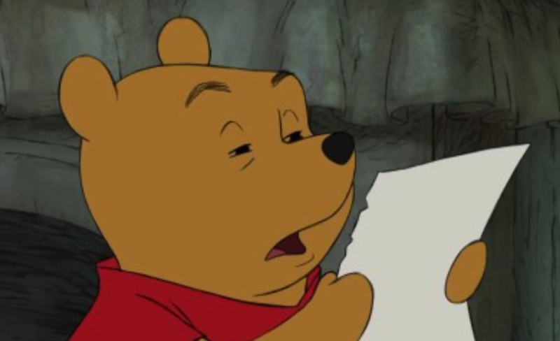 Winnie the Pooh Reading meme