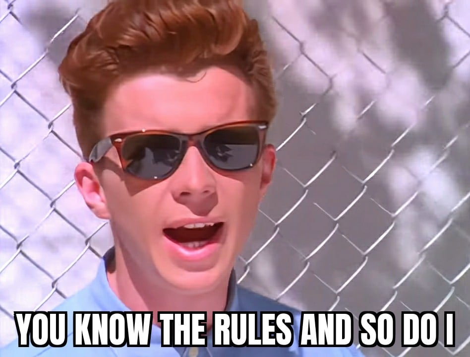 You Know the Rules and So Do I meme example