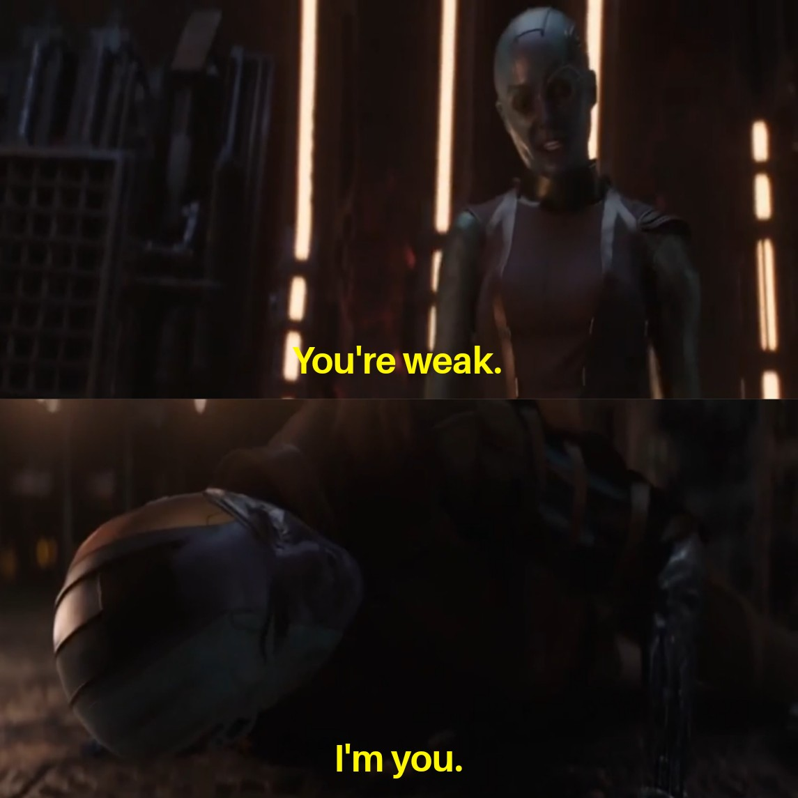 You're Weak, I'm You meme example
